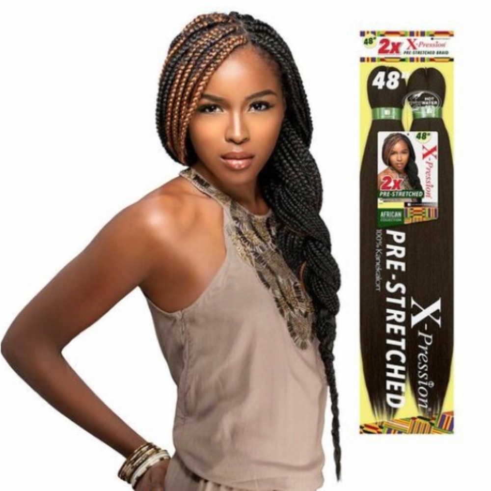 NIB***MULTI PACK Sensationnel Synthetic Hair Braids Pre-Stretched 48" 3 Pack-1B